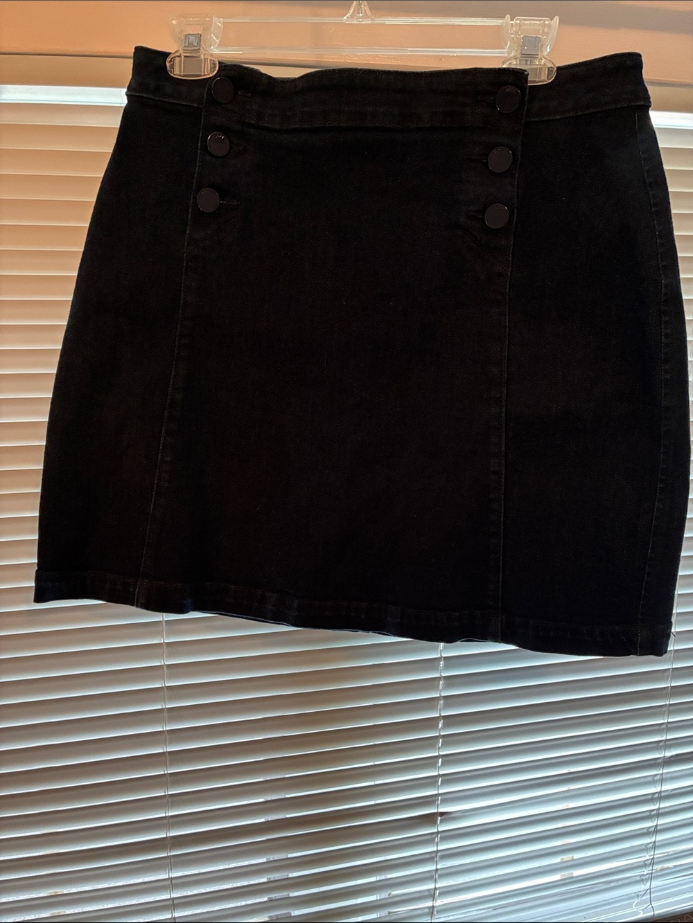 LOFT Dark Blue Button-Detail Denim Mini Skirt